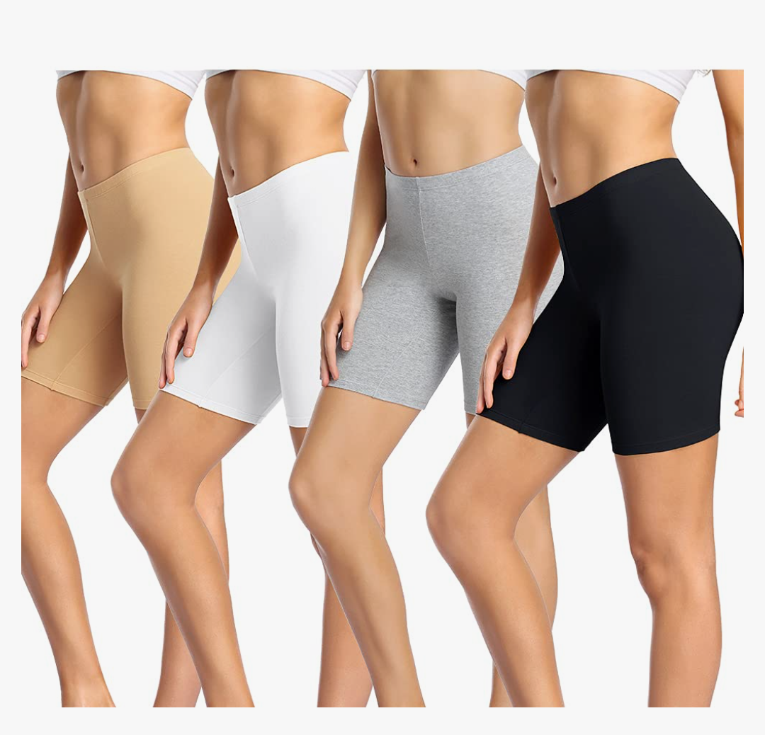 wirarpa Women's Cotton Boy Shorts Underwear Anti Chafing Soft Biker Short Plus Boy Shorts Panties, 4 Pack