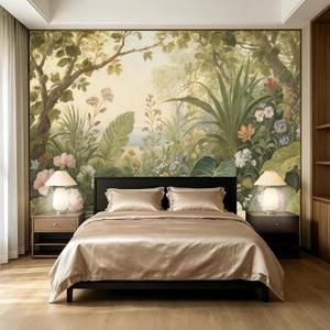 European Style Flowers, Plants murals Woodland Tree Peel and Stick self Adhesive Wallpaper for Bedroom Living Room (SDY-17, 157 "×110 ")