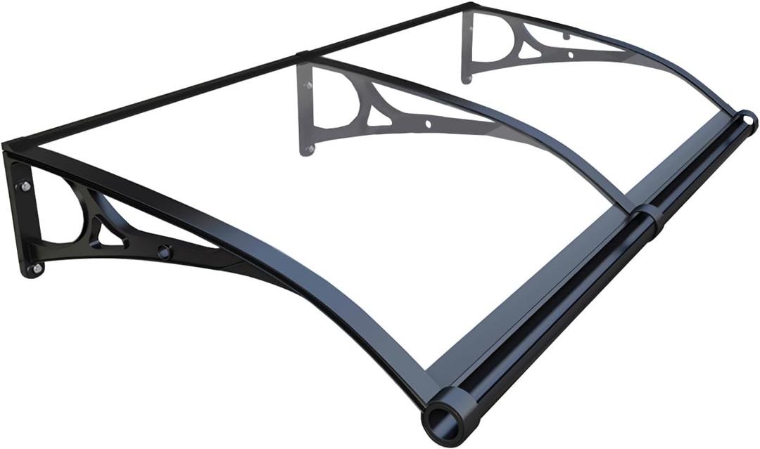 HIAPES Awning for Door Entrance, Awnings for Doors, Window Awnings Exterior Polycarbonate Cover Outdoor Front Door Patio UV/Rain/Snow Protection, Door Awnings Exterior for Porch/Patio/Deck, 40" x 80"