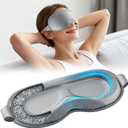 Weighted Eye Mask for Sleeping - Sleep Mask for Women & Men, Blackout 3D Contoured Sleeping Mask for Side Sleeper, Zero Pressure Soft Night Eye Cover with Adjustable Strap for Travel, Gray (1 Count (Pack of 1))