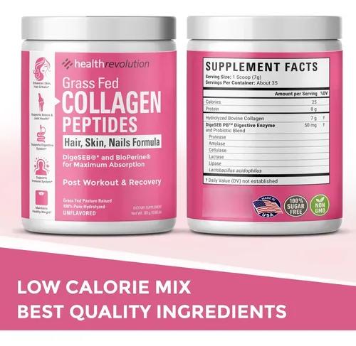 Multi Collagen Peptides Powder – Types I, II, III, V, X, Hydrolyzed Collagen for Women, 99% Absorption, Skin Hair Nails Joints, Triple Refined - No Clumping, Non-GMO, Gluten Free, Grass Fed Unflavored, EXP: 04/2026