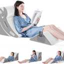 Yojoker 4PCS Orthopedic Bed Wedge Pillow Set for Sleeping, Post Surgery Foam Pillow for Body, Back and Leg Pain Relief, Triangle Adjustable Support Pillow - Acid Reflux, Anti Snoring & GERD Sleeping (White)