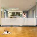 110 Inch Extra Wide Retractable Baby Gate for Large Openings Pet Gates for Dogs Indoor Retractable Baby Gates Outdoor Dog Gates for The House Extra Wide Pet Gate Large Dog Gate for Doorways, Beige