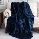 Uttermara Sherpa Fleece Weighted Blanket 15 lbs for Adult, Unicolor Ultra-Soft Fleece and Sherpa, Dual Sided Cozy Plush Blanket for Sofa Bed, 60 x 80 inches, Navy Blue