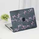 Compatible with MacBook Air 13 inch Case 2026 M5, 2022-2025 M4/M3/M2 A3240 A3113 A2681, Cute Girly Aesthetic Plastic Hardshell & Keyboard Cover for Mac Air 13.6 inch Case, Black Glitter Pink Bows