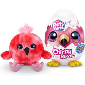 Pets Alive Chirpy Birds (Flamingo) by ZURU, Electronic Pet That Speaks, Giant Surprise Egg, Stickers, Comb, Fluffy Clay, Bird Animal Plush for Girls Pets Alive Chirpy Birds (Flamingo) by ZURU, Electronic Pet That Speaks, Giant Surprise Egg, Stickers, Comb, Fluffy Clay, Bird Animal Plush for Girls