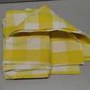 Tie Up Curtain for Windows 45 inches Long Buffalo Check Adjustable Tie Up Shades Plaid Gingham Rod Pocket for Kitchen Windows 1 Panel, Yellow & White