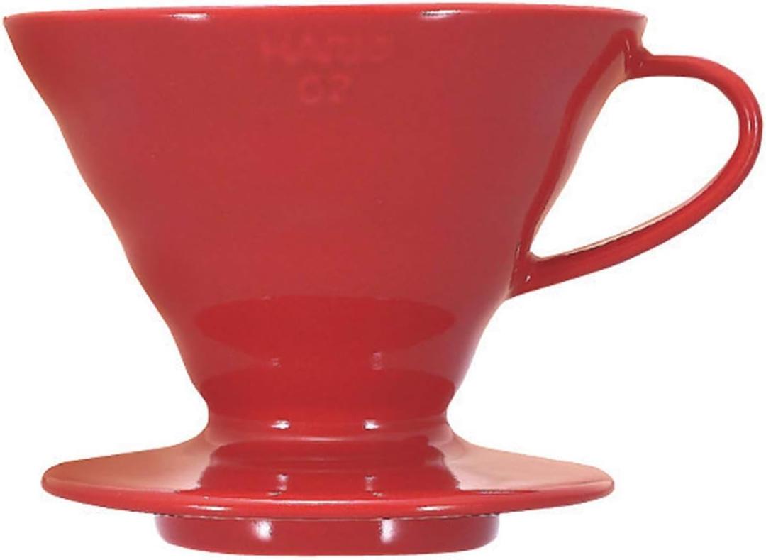 Hario V60 Ceramic Coffee Dripper, Size 02, Red