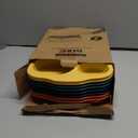 Vesici 8 Pcs Large 12 Inch Unbreakable Divided Plates for Kids Adults - Wheat Straw Tray - Microwave Dishwasher Safe - Reusable Plastic Compartment Plates(Orange, Yellow, Dark Blue, Dark Green)