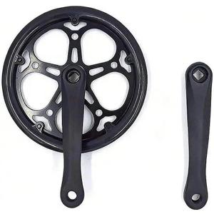Durable Bike Crank Arm Set with Square Taper Spindle, Ideal for City Folding Bicycles. Enhances Cycling Performance with Smooth Shifting.