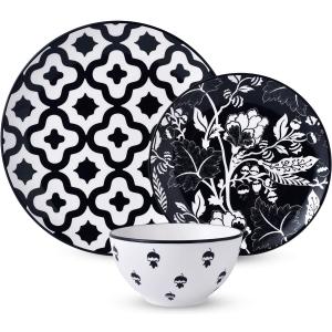 Dinnerware Set - Ceramic Plates and Bowls for 4 - Stoneware Dish Set