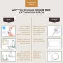 Chasing Tails Cat Window Perch for Indoor Cats - Window Cat Perch, Window Perch for Cats Inside Window Cat Bed, Suction Cup Cat Bed Window, Cat Hammock for Window, Cat Window Seat, Cat Window Hammock