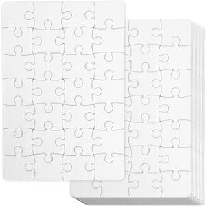 Blank Puzzle, Blank Jigsaw Puzzles to Draw on White Puzzles for DIY Projects(12 Pieces)