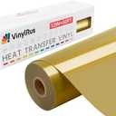 VinylRus Heat Transfer Vinyl-12 x 50ft Gold Iron on Vinyl Roll for Shirts, HTV Vinyl for Silhouette Cameo, Easy to Cut & Weed