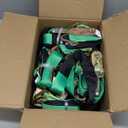 Trekassy Car Tie Down Straps for Trailers with Snap Hooks, Ratchet Straps for Car, Truck, UTV & More, 10000 lb Break Strength, Includes (8) Axle Straps (Green)