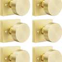 Goldenwarm Gold Dummy Door Knobs, Zinc Alloy Square Ball Brushed Gold Dummy Door Knobs for Hallways, Kitchens, Heavy Duty Door Knob Bulk - Modern & Stylish(3 Pairs / 6 Pieces)