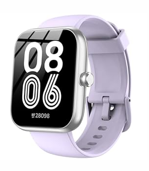 Smart Watch with Alexa Builtin, 1.83" HD Touchscreen, Bluetooth Calling Fitness Tracker, Health Monitor Heart Rate/Sleep Tracking, IP68 Waterproof, 120+ Sports Modes for Android iPhone (Purple)