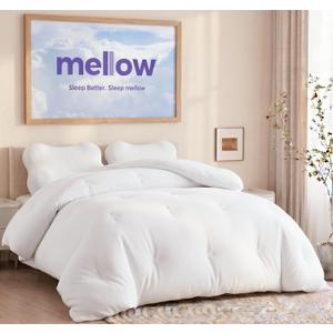 Mellow Marshmellow Comforter King/Cal King - Extra Fluffy Double-Stuffed Down Alternative Duvet Insert, All-Season Temperature-Balancing, Oeko-TEX Class I Fabric, Box-Stitch, Machine Washable