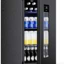 COWSAR 3.2 Cu.Ft Beverage Refrigerator, Electronic Control & LCD Display, 20-50℉ Temperature Range – Mini Fridge for Soda, Wine or Beer