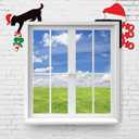 MorningRo 4 Pcs Christmas Door Frame Decoration Set Metal Santa Hat, Xmas Tree, Deer and Black Dog Wall Art Decor Christmas Corner Sign Bathroom Decor for Indoor Outdoor Door Window (Red and Green)