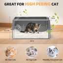 WoofiGo Enclosed Stainless Steel Cat Litter Box with Lid, XL Extra Large Litter Box for Big Cats, Metal Litter Pan High Sided, Never Absorbs Odors, Anti-Urine Leakage, Include Scoop (65-LightGray)