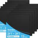 Ceiling Tile, 12 Pack Drop Ceiling 2ft x 2ft PVC Panel Cover 5mm Waterproof Washable and Fire-Rated Drop Tile 48 Sq. Ft - Black