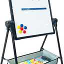 ADDXINHDry Erase Easel Whiteboard 18'' x 24 ''Double Sided Magnetic Art White Board Height Adjustable U-Stand for Home Office whiteboard (Black)