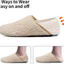 WateLves Womens & Mens Lightweight Cozy Faux Furry House Slippers - Rubber Sole Slip On Sock Shoes - Foldable Travel Slippers - Indoor & Outdoor (7.5-8.5 Women/6-7 Men, Fluff/Beige)