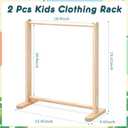 Barydat 2 Pcs Small Wooden Rack Dress up Storage 22.1 W x 9.5 D x 24.4 H Mini Clothes Rack for Doll Clothes Storage Organizer Gift for Parents