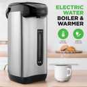 NutriChef 5.2 Qt Electric Water Kettle, Portable, Quick Heating, 5 Liter Digital Kettle with 5 Temperature Settings, Safety Lock, Stainless Steel, 3 Dispensing Options, 8.46" x 11.2" x 16.5"
