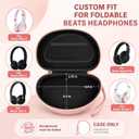 COMECASE Hard Headphone Case for Beats Solo 4, Studio Pro, Solo 3, Solo 2 (CASE ONLY) - Upgraded Crush-Proof EVA Protection for Travel, Fits Foldable Headphones with Mesh Pocket, Rose Gold