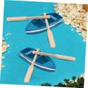 Sewroro 6 Pcs Miniature Rowboat, Wooden Boat Mini Rowboat Blue Wood Boat with Oars Canoe Model Figurines for Fairy Garden Home Decor (6.20X2.00X1.00CM, Assorted Color)