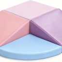 Climbing Foam Blocks for Toddlers: PU Leather Foam Blocks for Kids Active Play - Toddler Climbing Toys Indoor - Durable Playground Gym Preschool Toddler Toys for Boys and Girls (Purple/Pink)