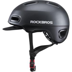 ROCKBROS Bike Helmet for Adults, Adjustable Cycling Helmet for Men & Women [CPSC Safety Certified] Bicycle Helmet for Commuting, Road Biking, Skating (Black)