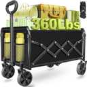 Wagons Carts Foldable - 360Lbs Collapsible Folding Wagon - Wagon Cart with Wheels Portable for Sports, Camping, Storage, Travel, Shopping (Charcoal)