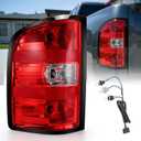 Tail Lights Assembly for Chevy Silverado 1500 2500HD 3500HD 2007-2013 Rear Brake Turn Signal Left Driver Side Taillights with Bulbs and Harness, Replaces 25958482 25877454 GM2800207
