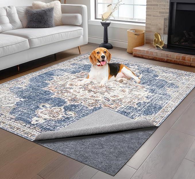 Non-Slip Rug Pads 8 x 9 ft, Extra Large Area Rugs Non Skid Rug Pad for All Floors and Finishes Durable Hardwood Floor Protective Felt Keeps Rugs in Place, Safe and Secure