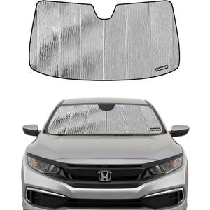Windshield Sun Shade for Honda Civic 2019-2021,Touring 2016-2021,Type R 2020-2021,(with Rearview Mirror Camera),Front Window Sunshade Shield,Silver for Summer, Black for Winter (for honda civic 2019-2021(2016-2018 touring))
