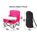 PandaEar Portable Travel Booster Seat with Tray| Folding Baby Seat Booster High Chair for Dining Table| Compact Camping Chair for Lawn, Beach Indoor/Outdoor Use| Toddlers, Kids (Pink)