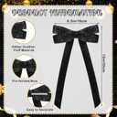 5 x Zhengmy 24 Pcs Long Velvet Bows Glitter Christmas Ornaments Vintage Large Velvet Glitter Christmas Swag Staircase Wreath Tree Topper Bows Large Bow for Outdoor, 6.3 x 12 Inch(Black)