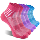 IRAMY Compression Ankle Support Socks Coolmax Wicking Cushioned Athletic Plantar Fasciitis Relief Men Women 2 Pack (12 pairs) M