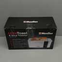 Mueller UltraToast Full Stainless Steel Toaster 4 Slice, Long Extra-Wide Slots for Bagels and Waffles, 6 Browning Levels, LED Display, Cancel/Defrost/Reheat Functions & Removable Tray, Kitchen Gadgets