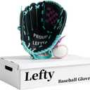 Urby Left Handed Baseball Glove, Left Handed T Ball Glove for Lefty, Left Hand Throw Only. T-Ball & Youth Baseball Gloves. (10.5in Age 4-7, Black & Purple)