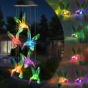 Toodour Solar Wind Chime, Color Changing Wind Chimes Hummingbird, LED Decorative Mobile, Gifts for Mom Grandma, Waterproof Outdoor Decorative Lights for Garden, Patio, Yard, Window Outdoor Decor