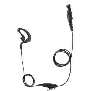 G Shape Ear Piece Ptt Mic Earpiece Two Way Radio Headset for Motorola Retevis Ailunce Walkie Talkie hd1 nr30 rt29 gp328plus EX 500 600 RT47V RT82 RT83 RB23(Black,Wired)