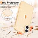 8 x Hython for iPhone 16 Case Glitter, Clear Glitter Sparkly Shiny Bling Sparkle Cute Cover, Anti-Scratch Soft TPU Thin Slim Fit Shockproof Protective Phone Cases for Women Girls, Gold Glitter