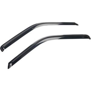 IKON MOTORSPORTS Tape On External Window Visor, Compatible with 1988-1998 Chevy C & K Reg Cab Pickup, Slim Style Acrylic Smoke Tinted Sun Rain Wind Guards Shield Vent