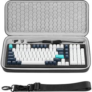Geekria 96% Keyboard Hard Shell Case, Travel Carrying Bag, Compatible with Logitech Alto Keys K98M, Keychron Q5 Pro, EPOMAKER Galaxy100 / TH99, Aula F99 PRO, RK Royal KLUDGE S98