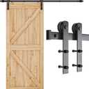 SMARTSTANDARD 6.6FT Barn Door Hardware kit, Barn Door Track, Sliding Door Hardware kit, Smoothly and Quietly -Heavy Duty Sturdy -Easy to Install, Fit 36"-40" Wide Panel (I Shape Hanger)