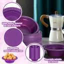 Lallisa 100 Pcs 12oz Purple Disposable Plastic Bowls Halloween Dessert Cups Ice Cream Snack Salad Soup Food Serving Bowls for Halloween Party Favor Picnic